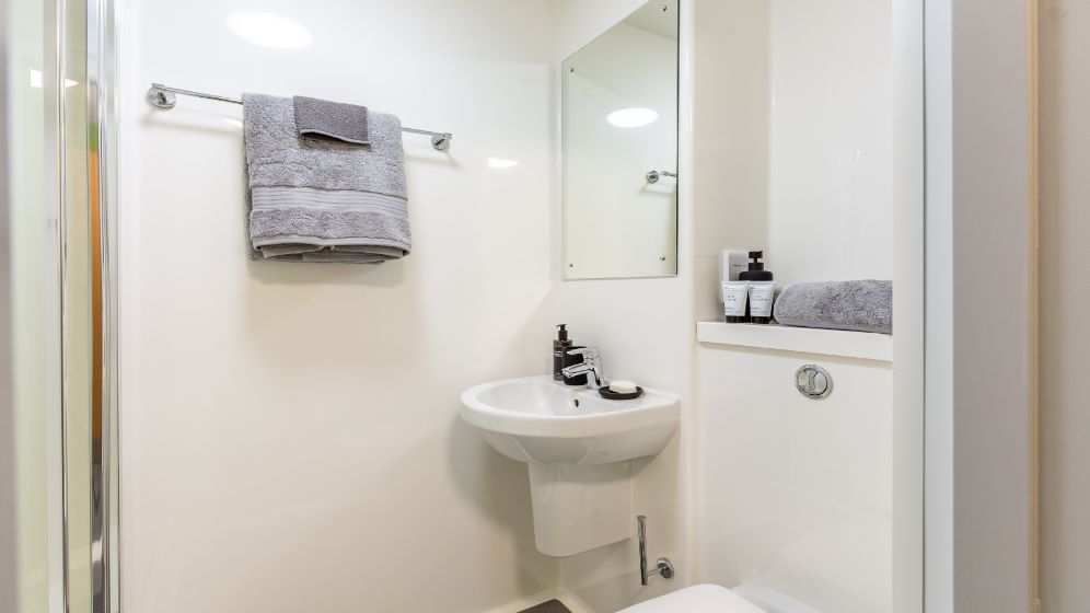 Portland Green standard en suite bathroom